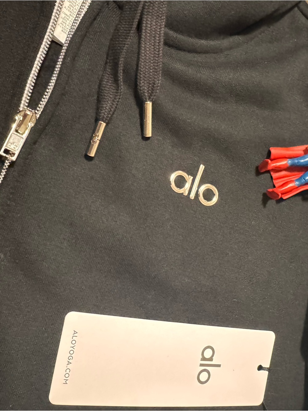 Alo Women’s Black Full-Zip Hoodie - Picture 2 of 5